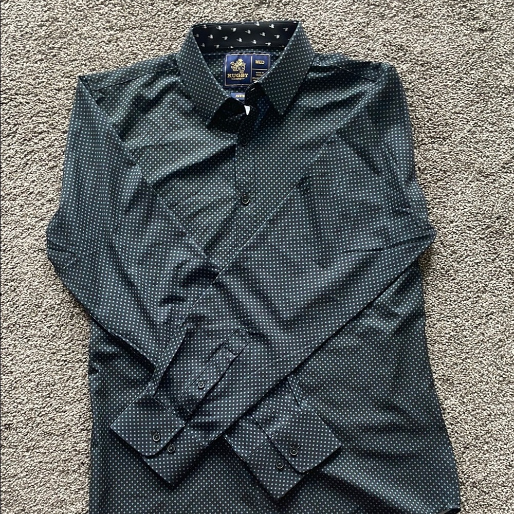 Navy Blue Polka Dot Men's Shirt